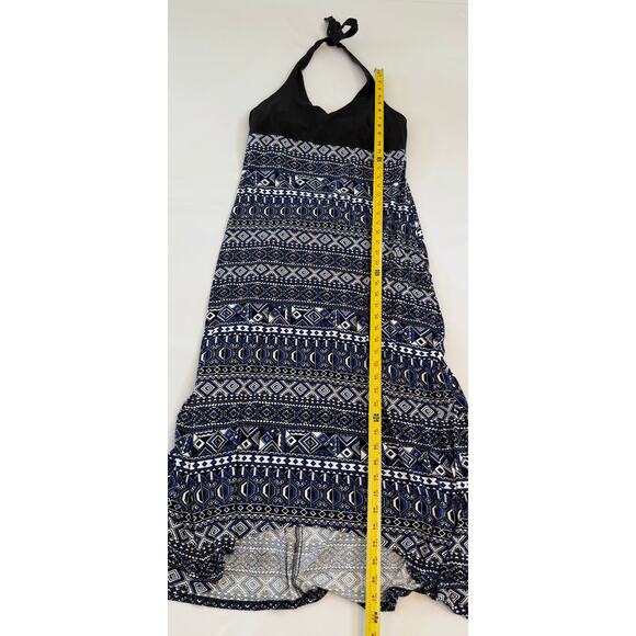 Cache Halter Maxi Dress Womens Large Beach Boho Chic Tribal Geometric Y2K - Picture 4 of 14